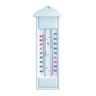Afbeelding van TFA Dostmann Max. Min. thermometer, 10.3014.02, ter controle van hoogste, laagste en actuele temperatuur, kwikvrije, kunststof, wit, (L) 80 x (B) 32 (H) 232 mm
