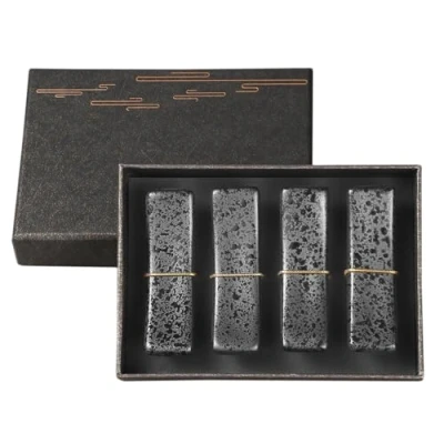 Afbeelding van Eetstokhouder set van 4 keramische eetstokhouders, lepelhouder, vork, messenhouder, (zwart stuks)