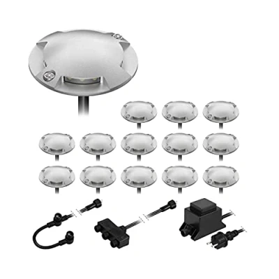 Afbeelding van ledscom.de LED opbouw vloerlamp Bunda, 4 lichts, voor buiten, begaanbaar, warm wit, set van 14