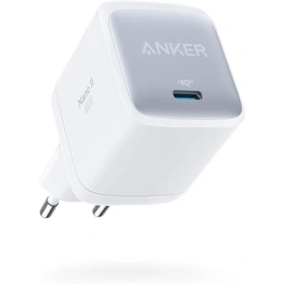Afbeelding van Anker Nano II 65 W USB C oplader, voeding met snellaadvermogen, GaN technologie, compatibel MacBook Pro/Air, Galaxy S20/S10, iPhone 12/Pro/Mini, iPad Pro, Pixel (wit)