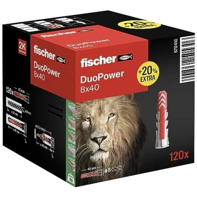 Afbeelding van Fischer DUOPOWER 8 x 40 2 componenten plug mm 570410 120 stuk(s)
