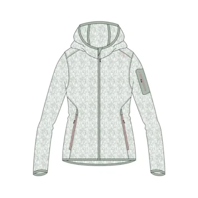Afbeelding van CMP Knit Tech damesjas met vaste capuchon, jade wit, 56