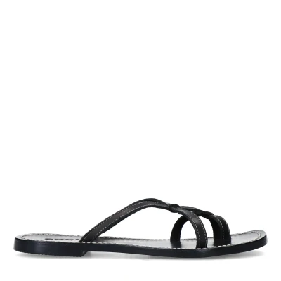 Afbeelding van Sacha leren slippers zwart