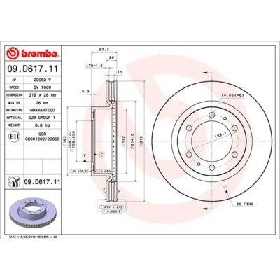 Afbeelding van Brembo Remschijven 09.D617.11