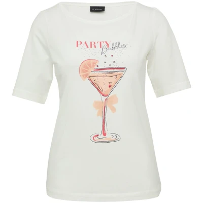 Afbeelding van s.Oliver Black Label MIT Schmucksteinen Tshirt print, Dames, Maat: 40, Ecru