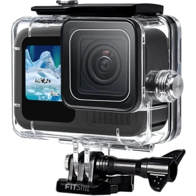 Afbeelding van FitStill 60M/196FT waterdichte hoes voor GoPro Hero 12/ 11/ 10/ 9 Black, beschermende onderwaterduikbehuizing met beugelaccessoires Go Pro 12/11/10/9 Black actiecamera
