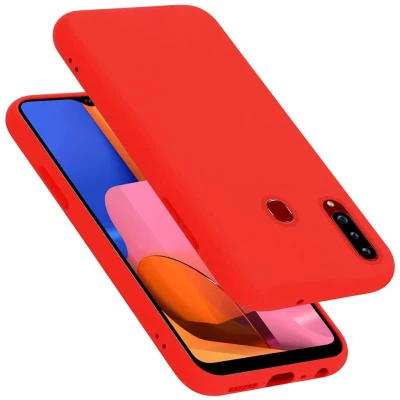 Afbeelding van Cadorabo Hoesje geschikt voor Samsung Galaxy A20s in LIQUID ROOD Beschermhoes gemaakt van flexibel TPU silicone Case Cover