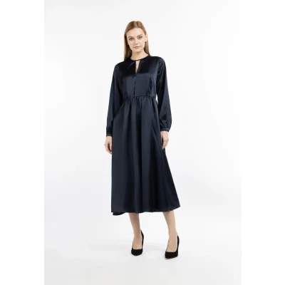Afbeelding van Midi jurk DREIMASTER S / Marineblauw 100% Polyester