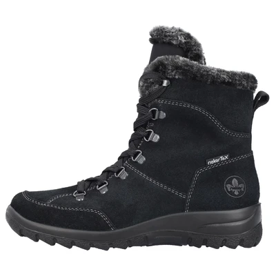 Afbeelding van Rieker Dames L7145 veterlaarzen, zwart, 37 EU, EU