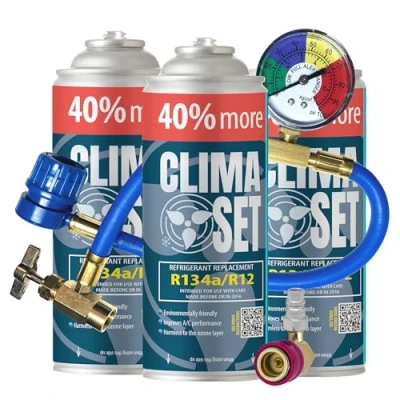 Afbeelding van ClimaSet gasvervanging R134a 3 x 235 g + slang en adapter voor auto airco 19952016 koelmiddel gas