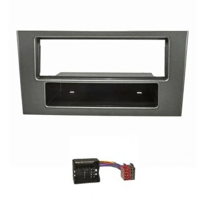 Afbeelding van tomzz Audio 2415 029 Radio installatie frame Set geschikt voor Ford Mondeo b4y/b5y/bwy facelift jaar 2003 2007 donkergrijs metallic met quadlock adapter iso