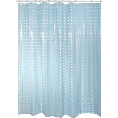 Afbeelding van MSV Douchegordijn met ringen blauw transparant PVC 180 x 200 cm wasbaarA A  Douchegordijnen