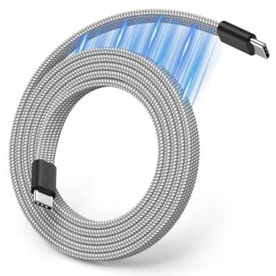 Afbeelding van Magtame Magnetische USB C kabel, platte gewikkelde naar 60 W (3A), 1 m, intrekbare type snellaadkabel, flexibele compatibel met iPhone 15 Pro Max, Samsung, iPad,