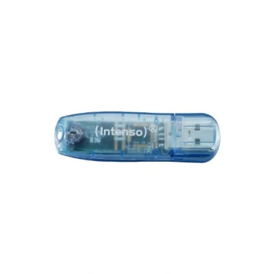Afbeelding van Intenso USB 2.0 stick 4GB, Rainbow Line, blauw (R) 28MB/s, (W) 6.5MB/s, blisterverpakking