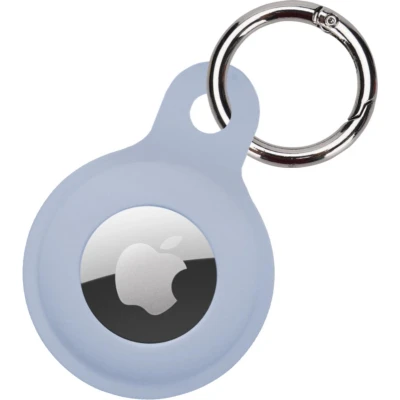 Afbeelding van Hoesje Geschikt voor Apple AirTag Sleutelhanger Houder Siliconen Grijsblauw