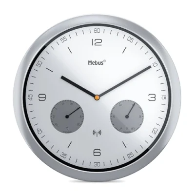 Afbeelding van Mebus 52827 silber Funk Wanduhr
