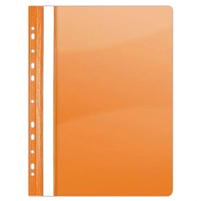 Afbeelding van DONAU 1704001 12 Plastic bestandsmap geperforeerd A4 oranje/plastic duurzaam PVC harde kristalheldere cover blad clip map voor kantoor en school/euro gaten Pack van 1