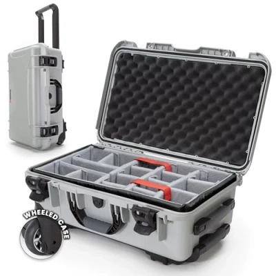 Afbeelding van Nanuk 935 Waterdichte Carry On Hard Case met Wielen en Gewatteerde Divider Zilver