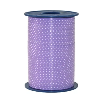 Afbeelding van Krullint met stippen Paars 10mm