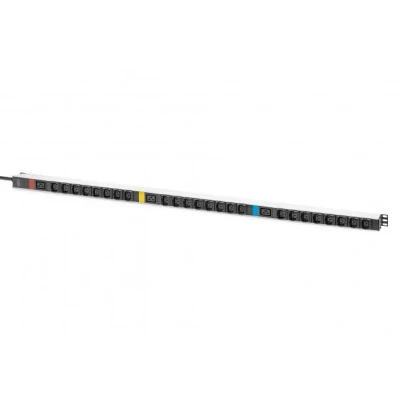 Afbeelding van IT BASIC PDU 3PH 16A 24xC13 3xC19 Verticaal 3m kabel IEC309 Zwart