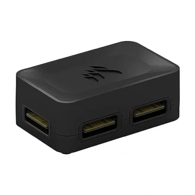 Afbeelding van Corsair iCUE LINK 4 weg signaalsplitter voor aangepaste koelinstellingen magnetische bevestiging vereist systeemhub (apart verkocht) zwart