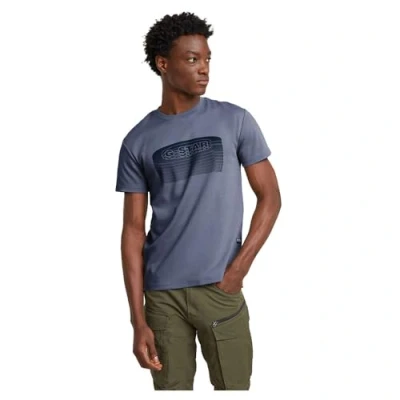 Afbeelding van G STAR Stacked OLD Skool LOGO Tshirt print, Heren, Maat: Large, Elephant skin