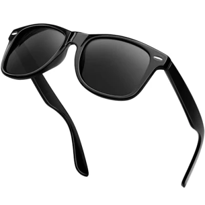 Afbeelding van KANASTAL Zonnebril Gepolariseerd Voor Dames en Heren Klassieke Retro Mode Met UV400 Bescherming Auto Unisex Helder Zwart