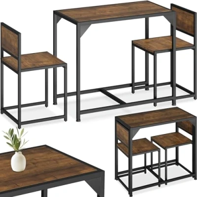 Afbeelding van tectake® Zitgroep Milton Eetkamerset Compact op te bergen industrial dark 404356