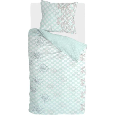 Afbeelding van Walra Dekbedovertrek Dreamy Dots Licht Blauw 140x220 cm 1 Persoons Dubbele doorlopende instopstrook 100% Renforcé katoen