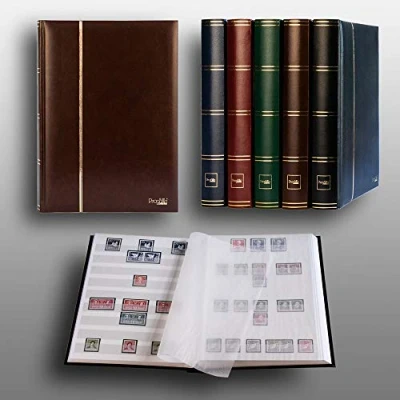 Afbeelding van Prophila 60 witte bladen insteekboek postzegelalbum bruin