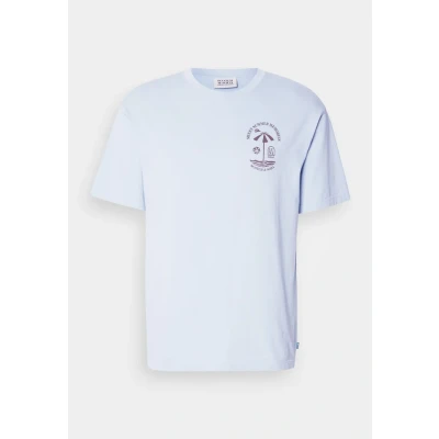 Afbeelding van Scotch &amp; Soda Regular FIT Front AND BACK Artwork Tshirt print, Heren, Maat: Large, Sky blue