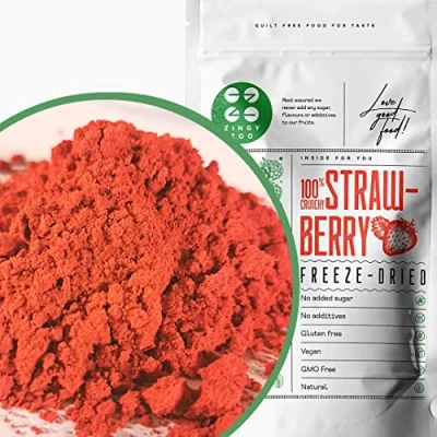 Afbeelding van Gevriesdroogde Aardbei Poeder Freeze Dried Fruit Strawberry Powder Geen Toegevoegde Suikers, Vegan Glutenvrij Gedehydrateerd Gedroogde Gefriergetrocknete Erdbeerpulver (100g)