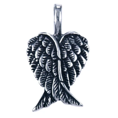Afbeelding van Zilveren Engel vleugel ketting hanger dubbel klein
