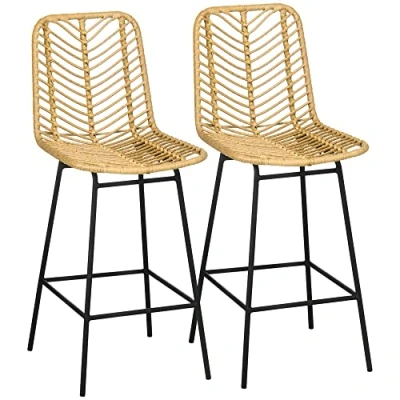 Afbeelding van HOMCOM Barhocker mit Rückenlehne 835 856V00