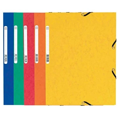 Afbeelding van Exacompta 55025E verpakking (met 25 verzamelmappen, Manila karton, elastiek, 3 kleppen, 355 g, DIN A4) stuks per verschillende kleuren