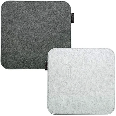Afbeelding van DuneDesign 2 vilten zitkussen hoekig 35x35cm stoelkussen stoelpad 8 mm lichtgrijs grijs
