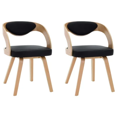 Afbeelding van Eetkamerstoelen Gebogen Hout En Kunstleer