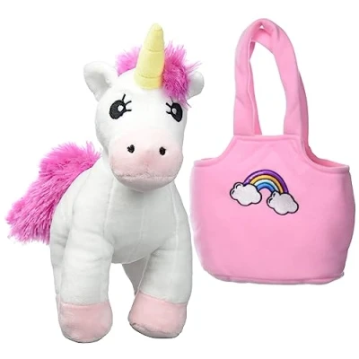 Afbeelding van Simba Steffi Love Girls 105560064 pluche eenhoorn met zak, klittenbandsluiting, 28 cm, vanaf 3 jaar