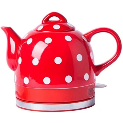 Afbeelding van Hokcus 1000W Eleactric Keramische Draadloze Waterkoker Theepot Retro 1.0L, Verwijderbare Base, Kook Droog Bescherming/Blauw/Rood