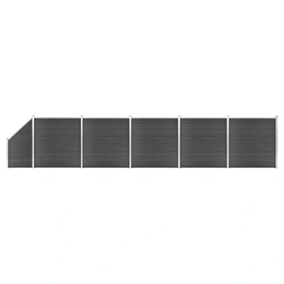 Afbeelding van Schuttingpanelenset 965x(105 186) cm HKC zwart