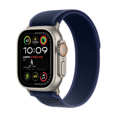 Afbeelding van Apple Watch Ultra 2 49mm Natural Titanium Blue Trail Loop (S/M) (130 180mm)