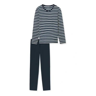 Afbeelding van Schiesser LANG Casual Essentials SET Pyjama, Dames, Maat: 36, Nachtblau