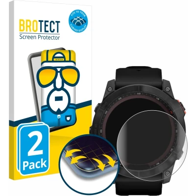 Afbeelding van BROTECT Full Cover Screen Protector voor Garmin Fenix 7X (51 mm) (2 Stuks) Schermbeschermer, 3D Curved