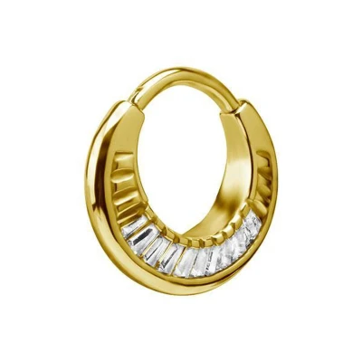 Afbeelding van Vergulde Helix Piercing Baguette Cubic Zirconia