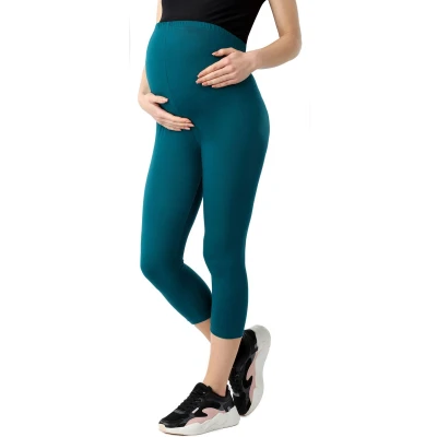 Afbeelding van BE Mammy Dames Leggings Zwangerschapskleding ¾ Lange Katoen Smaragdgroen 3XL BE20 284 LE