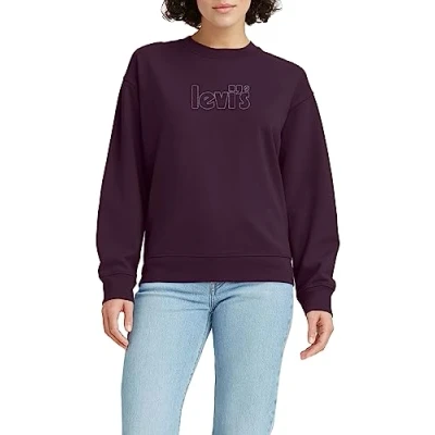 Afbeelding van Levi&#039;s Graphic Standard Crewneck Sweater, Dames, Maat: Small, Poster logo forest plum
