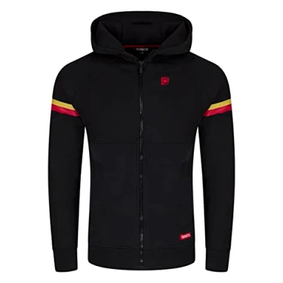 Afbeelding van riverso RIVDanilo Hoodie met capuchon voor heren, ritssluiting, capuchon, katoen, zwart, grijs, blauw, rood, groen, S, M, L, XL, XXL, 3XL, 4XL, 5XL, Black Formula Red, 5XL
