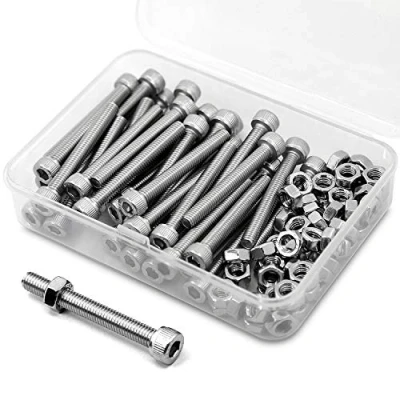 Afbeelding van M5 * 50mm 40 Stuks Inbusbout en Moer Combinatie Doos 304 Roestvrijstalen Inbusbouten
