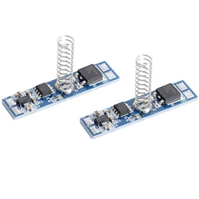Afbeelding van Aftertech® 2 stuks dimmer touch schakelaar 12 V 24 8 A voor profielen van aluminium en ledstrip met blauwe led indicator geheugen