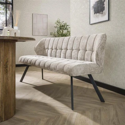 Afbeelding van Hoyz Collection Eetkamerbank Raster Rich Zandkleur